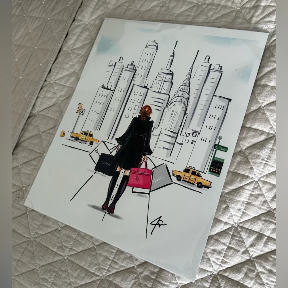 Melsy Fifth Ave Fashion Illustration Print. 11x14. - Picture 4 of 4